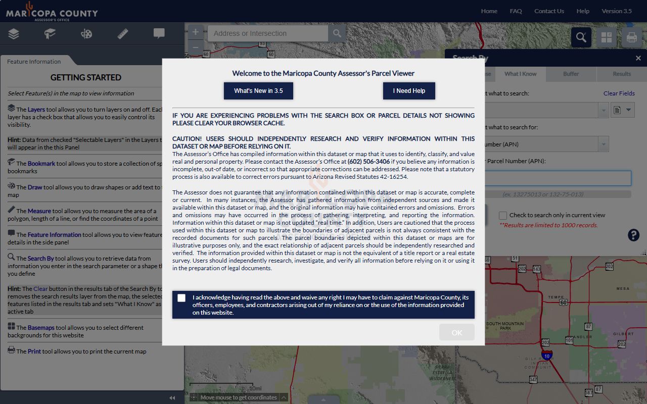 Maricopa County Assessor parcel viewer GIS for residents directory