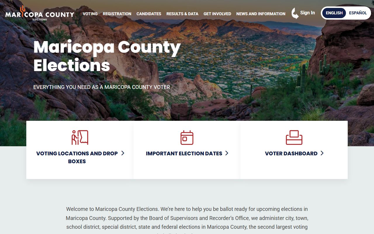 Maricopa County elections portal for residents directory searches