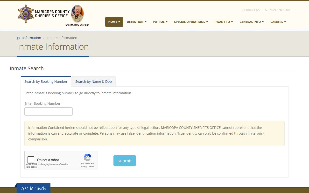 Maricopa County Sheriff inmate search for residents directory